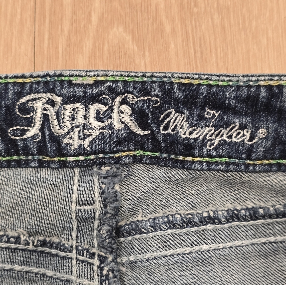 Rock 47 Wrangler Denim Jeans, Ultra Low Rise, 7/8 X 34, Womens - Picture 7 of 13